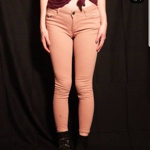 Coral skinny jeans